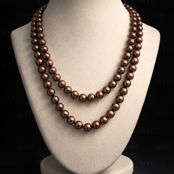 Elegant Brown Beaded Necklace - Picture 3 of 6